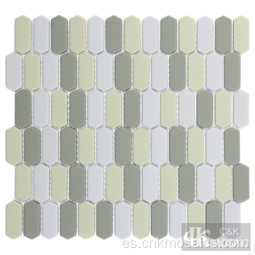 Placa para salpicaduras de azulejos de mosaico de vidrio gris y verde